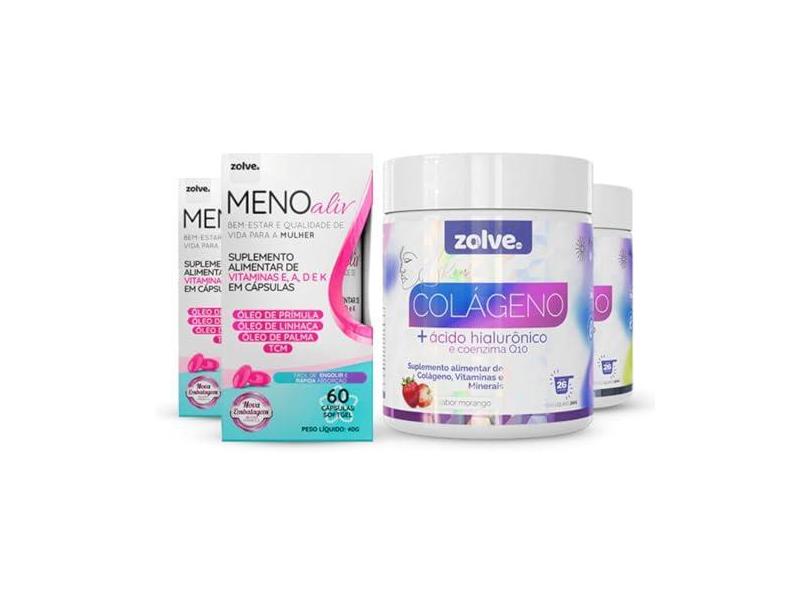 Kit 2un Cada de Meno Aliv e Skin Colágeno Verisol Tipo I - Suplemento Alimentar