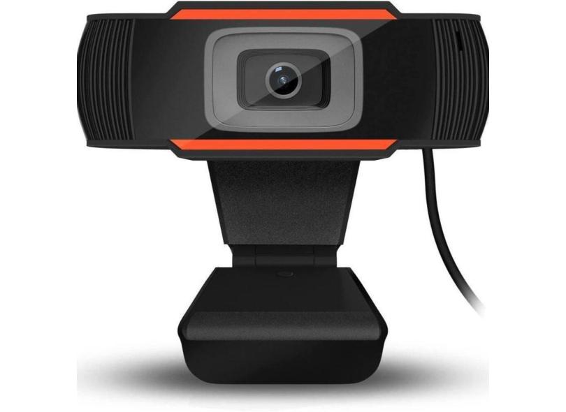 Webcam V5 Hd 720P Com Microfone Preto/Laranja Brazilpc