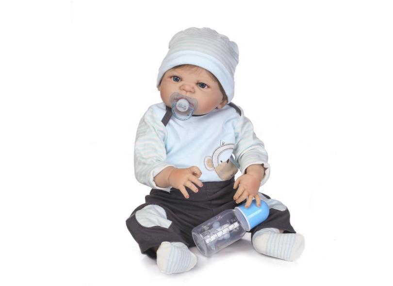 Bebe bebe reborn menino com acessorio e silicone