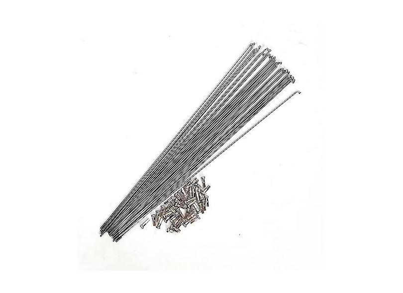 ZOCKZ Raios de bicicleta 14G 40 peças J Bend Aço Prata Raios de Mountain Bike 72-310 mm Raios de Ciclismo com Bicos para Bicicleta de Estrada MTB Bicicleta de Corrida Bicicleta Dobrável