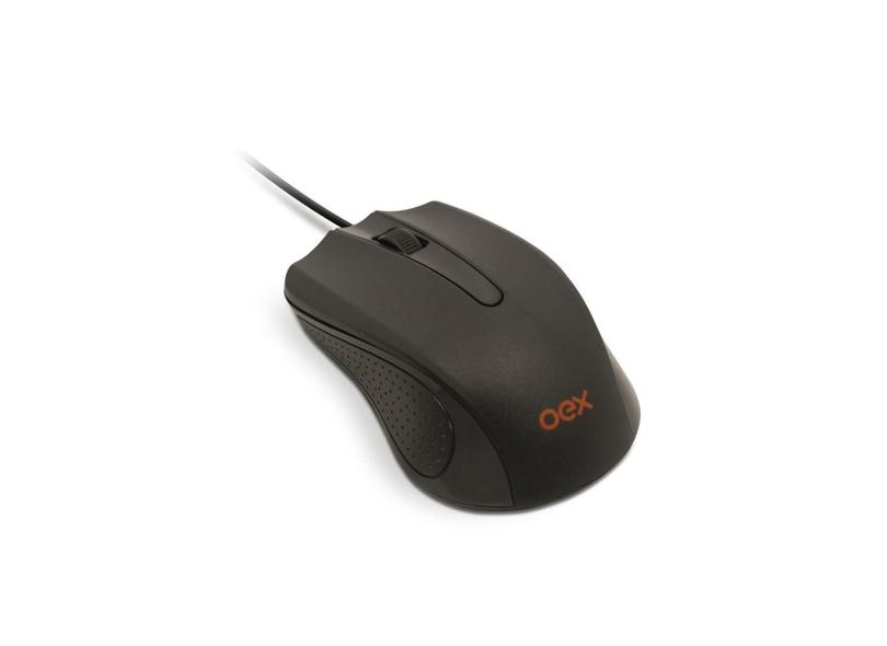 Mouse Óptico Standard MS-100 USB 2 botões scroll Preto - Oex