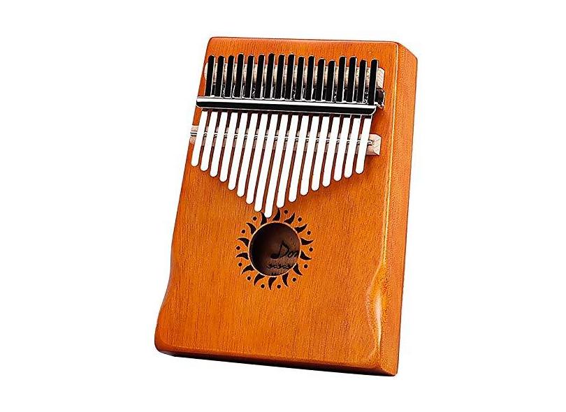 Piano de polegar Kalimba de 17 teclas, corpo de mogno, martelo de dublagem de piano de dedo, instrumento de marimba para iniciantes amantes de música madeira de mogno, com martelo de afinação (18 cm x