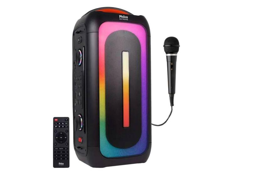 Caixa de Som Portátil Ampl. Philco PCX6701 LED Bluetooth 650w-1 Mic