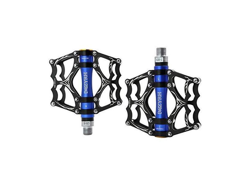 Pedais de bicicleta MTB, pedal de bicicleta de alumínio ultraleve de 9/16" selado para ciclismo selado, 3 pedais de rolamento para bicicleta de estrada, mountain bike, BMX, MTB, E-Bike, ciclismo (azul preto)