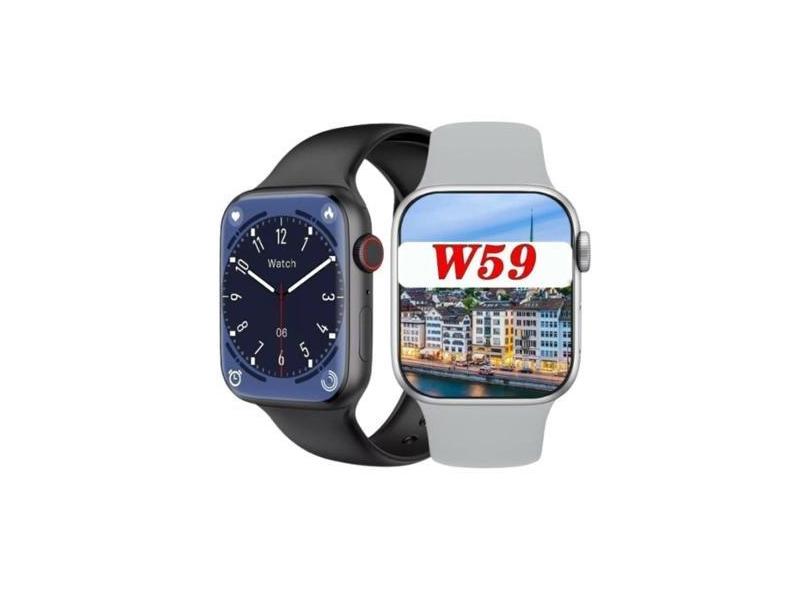 Relogio Smartwatch Pro W59 Botão Multitarefas Watchfaces Em Vídeo Faz Recebe Ligações Bluetooth-Unissex