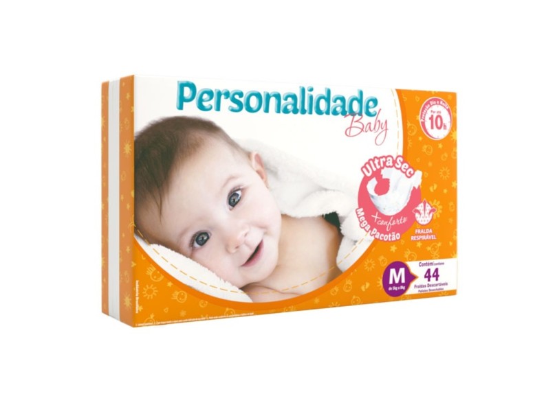 Fralda Personalidade Baby Ultra Sec M Mega Pacotão 44 Und 4 - 8Kg