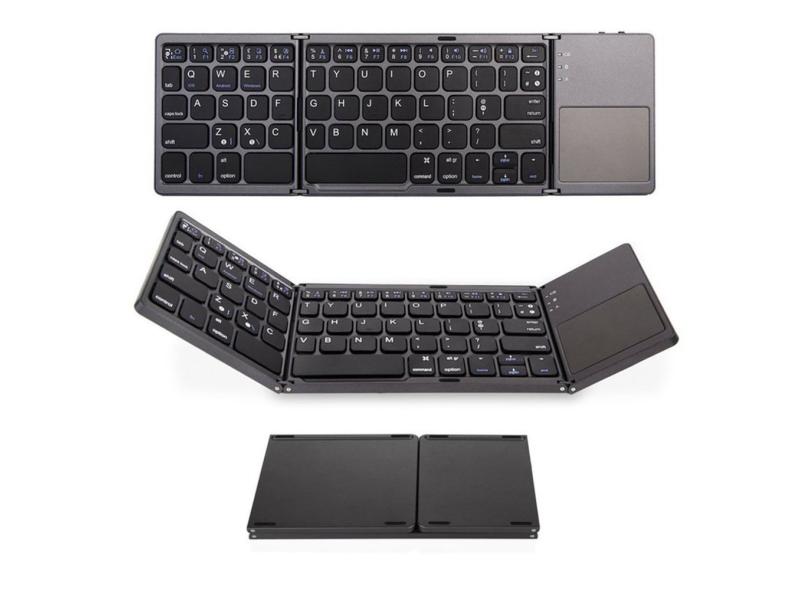 Mini Foldable Touch Mouse Keyboard Three-Fold Wireless Keyboard With ...