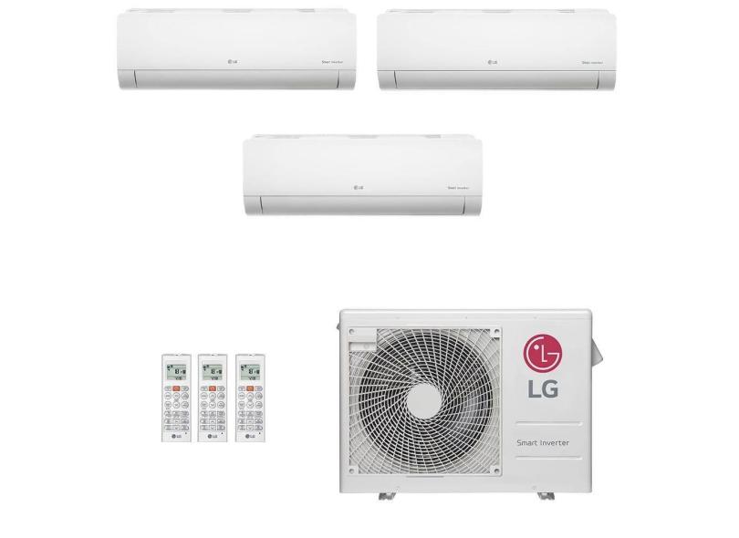 Ar-Condicionado Multi Split Inverter LG 24.000 (1x Evap HW 7.000 + 1x Evap HW 9.000 + 1x Evap HW 18.000) Quente/Frio 220V