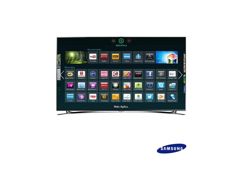 TV LED 65" Smart TV Samsung 3D Full HD 4 HDMI Conversor Digital Integrado UN65F8000