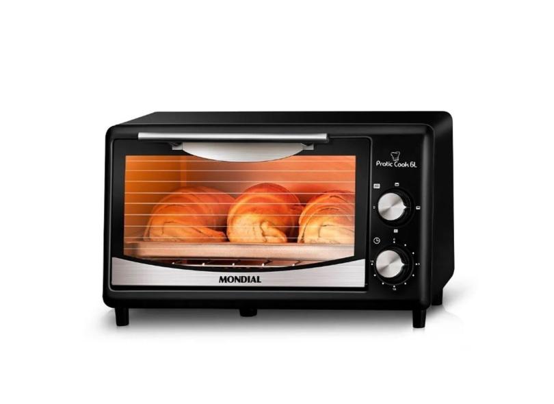 Forno Elétrico Mondial Pratic Cook 6 Litros 650W Timer Sonoro Forninho 220v
