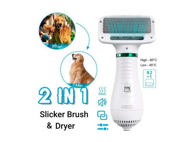Secador Portátil 2 Em 1 Para Cães E Gatos - Escova Secador - Secador P