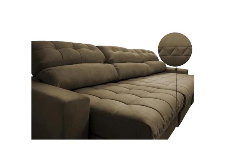 Sofá Reclinável Retrátil Suede Master 322cm Cama InBox