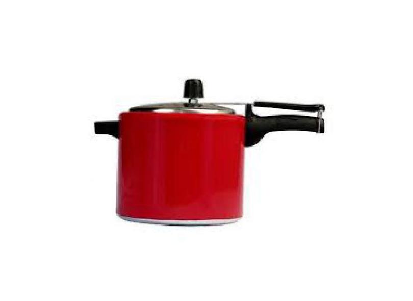 Panela De Pressão Mr. Cook 4,5L Alumínio Polido - Vermelho - Mr Cook