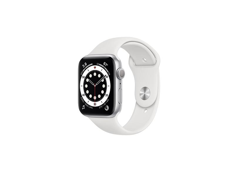 Relogio apple watch serie 6 44 mm cor prata