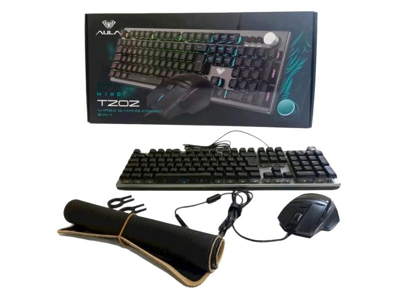 Kit Teclado Mouse Gamer 3 Em 1 Com Fio T202 - Aula