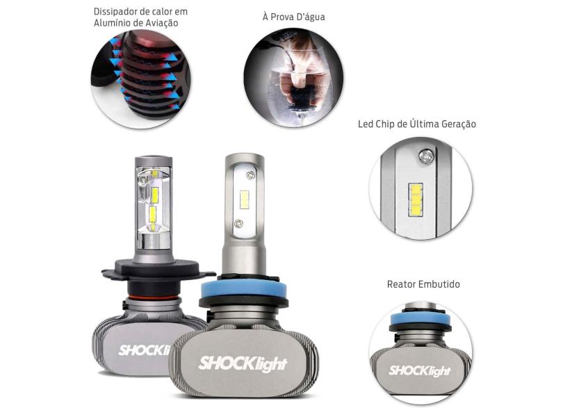 Kit Lâmpadas Ultra LED Volkswagen Gol G6 2013 Farol Alto Baixo H4 Milha