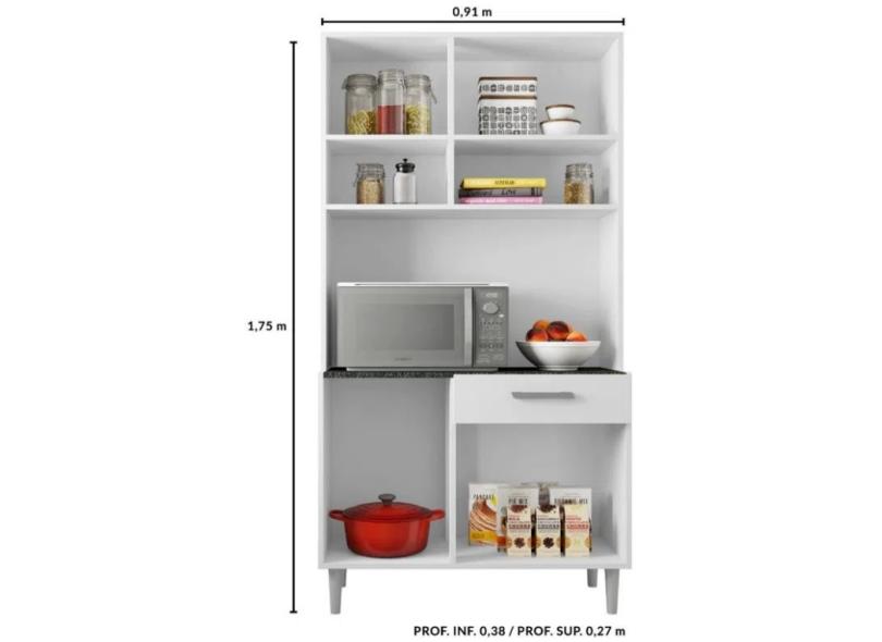 Cozinha Compacta 1 Gaveta 6 Portas Carol Poliman Móveis