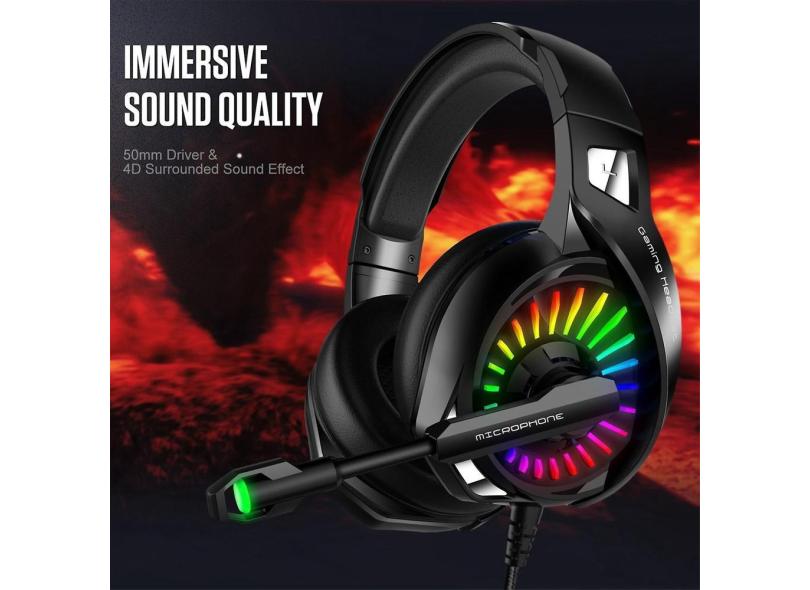 Para Ps4 Gaming Headphones 4d Stereo Rgb Headset Com Headset, Adequado Para Gamers