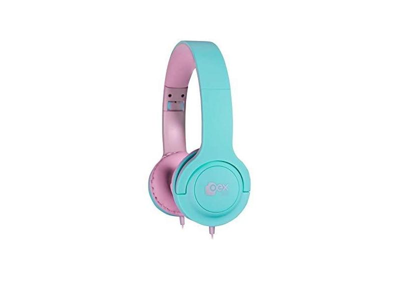 Headset Kids Oex Kids Hs317 Sugar Dobrável Rosa E Verde