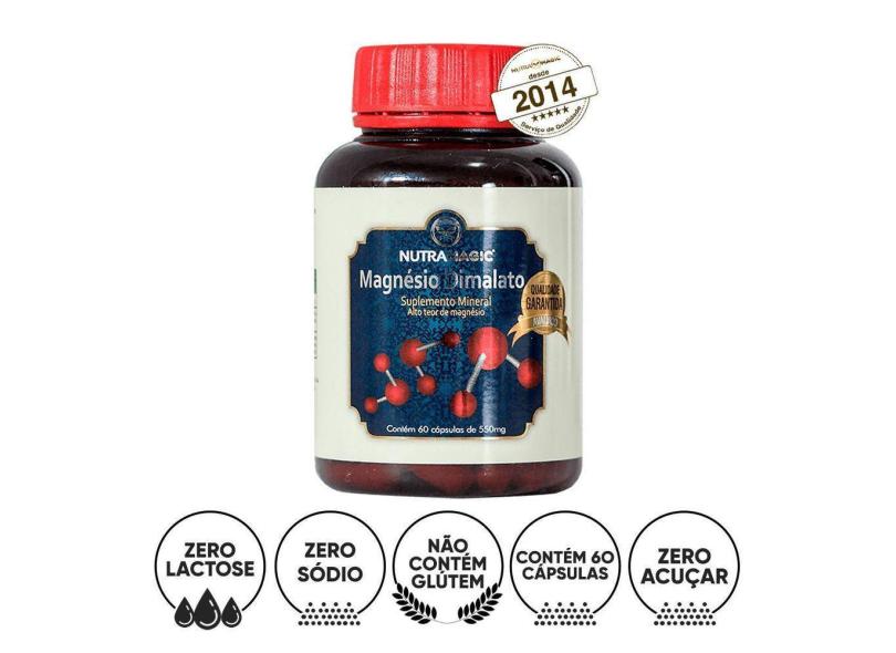 Suplemento Magnésio Dimalato 60 Capsulas De 500Mg Nutramagic
