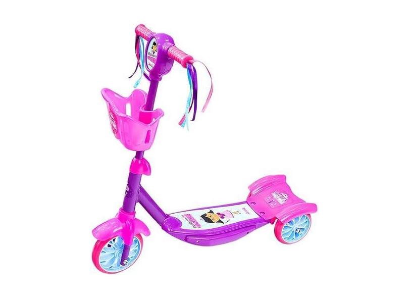 Patinete 3 Rodas Princesinhas Lory Rosa E Anne Roxo Unik - Unik Toys