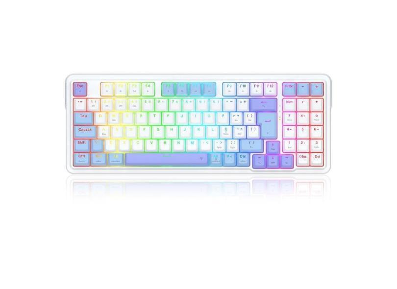 Teclado Redragon Gloria Pro Sem Fio Azul Abnt2 Bumblebee