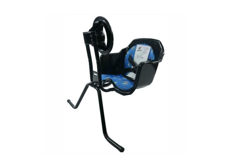 Cadeira De Bicicleta Dianteira Toy Preto Cachorro Fundo Azul - Pojda