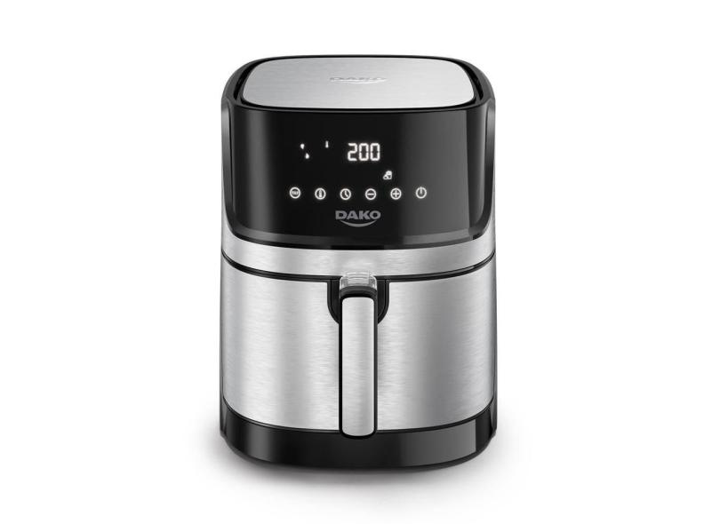 Fritadeira Elétrica Air Fryer Sem Óleo 5L Dako com Painel Digital 1700W Preto/Inox 127V