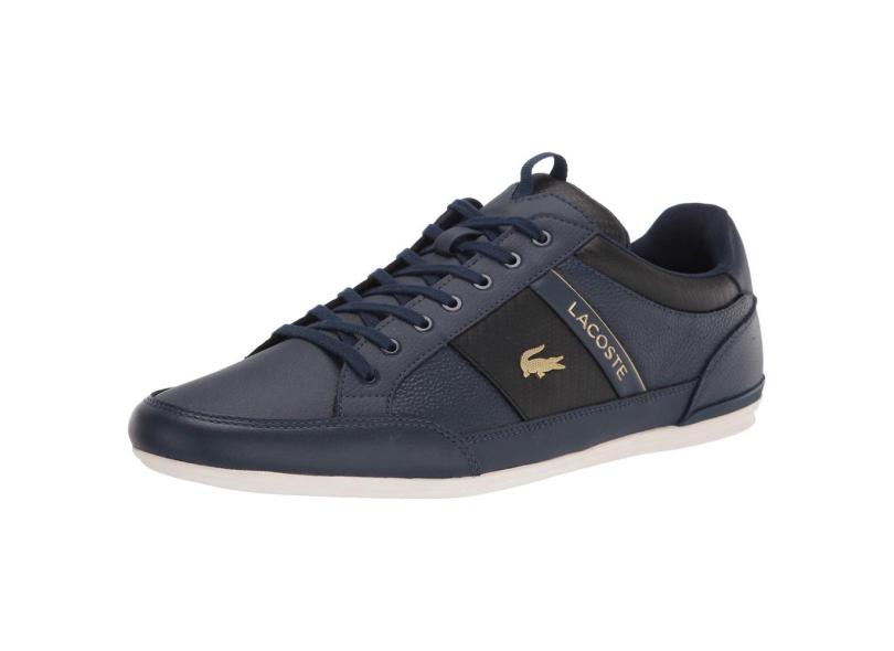 Tênis Lacoste Chaymon para homens em couro azul/preto