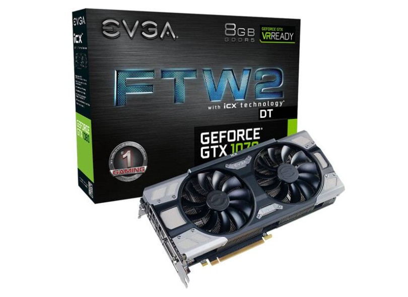 Placa de Video NVIDIA GeForce GTX 1070 8 GB GDDR5 256 Bits EVGA 08G-P4-6674-KR