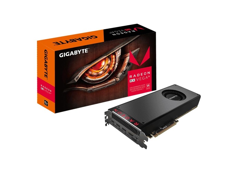 Placa de Video ATI Radeon RX VEGA 56 8 GB HBM2 2048 Bits Gigabyte GV-RXVEGA56-8GD-B