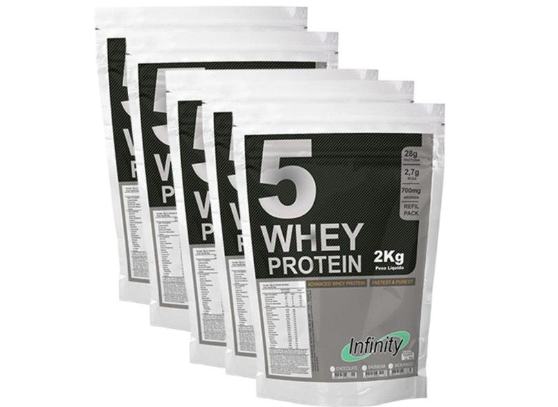 Kit 5 Wheys Protein 5w 10 Kilos Proten Wey Chocolate com o Melhor Preço