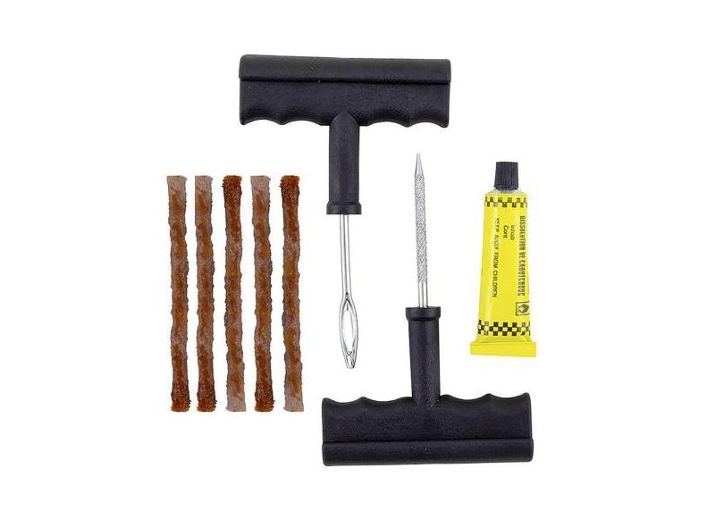 Kit Jogo Reparo De Pneus Conserto Remendos Macarrão Furado Com 8 Peças