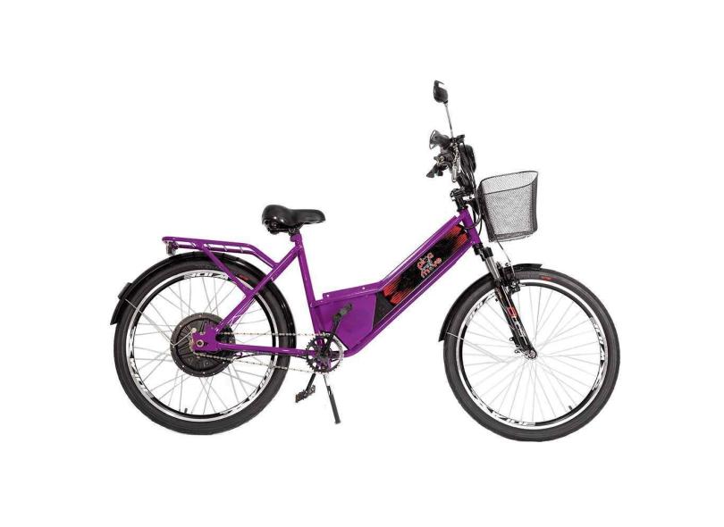 Bicicleta Elétrica - Aro 24 - Street Pam - 800w Lithium - Violeta - Plug And Move