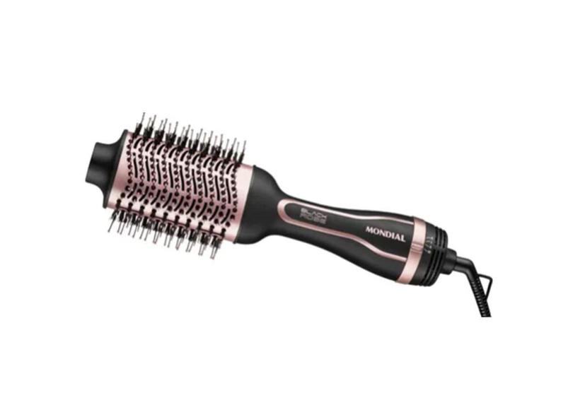 Escova Alisadora Black Rose Secadora Eletrica de Ceramica