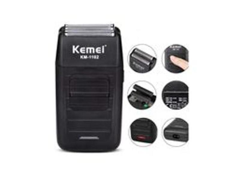 Barbeador Shaver Elétrico Sem Fio Kemei 2 Lâminas Km-1102 - Nacionals