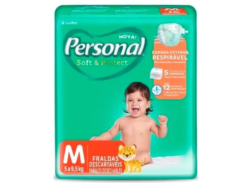 Fralda Personal Soft e Protect M 44 Und 5 - 9,5kg