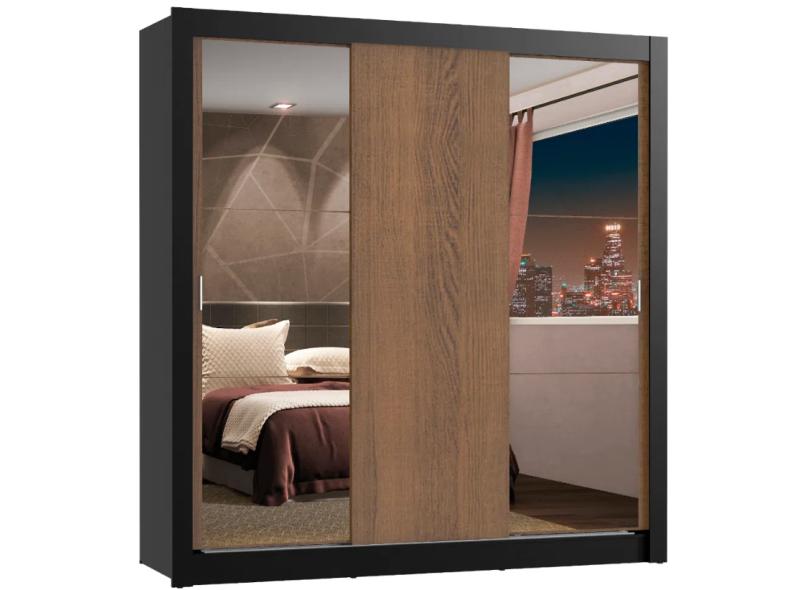 Guarda-Roupa Casal 3 Portas 4 Gavetas com Espelho Lyon Plus 2E Madesa