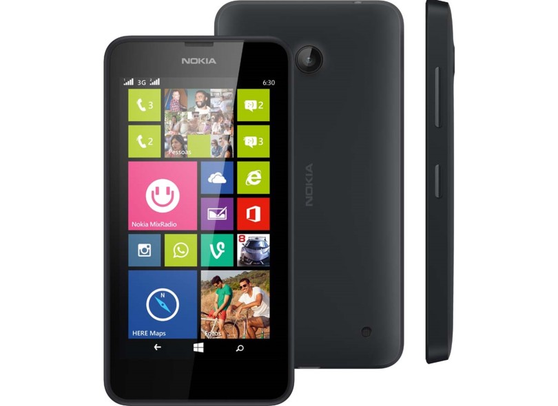 Smartphone Nokia Lumia 630 Câmera 5,0 MP 8GB Windows Phone 8.1 Wi-Fi 3G