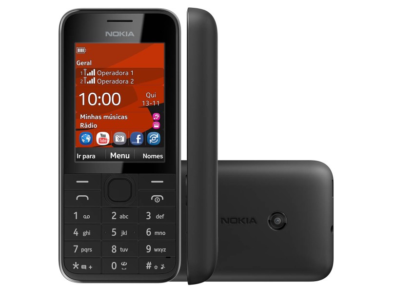 Celular Nokia 208 Câmera 1,3 MP 3G