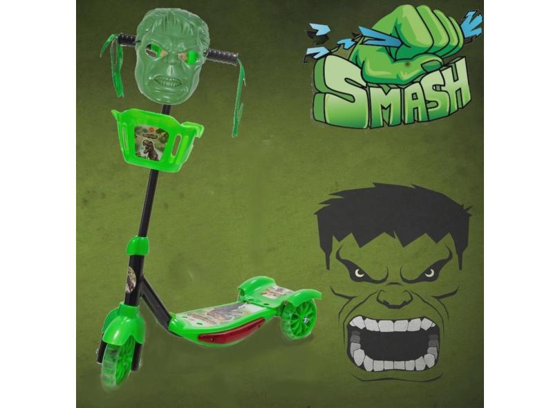 Patinete dm Radical Dino Mais Mascara do Hulk