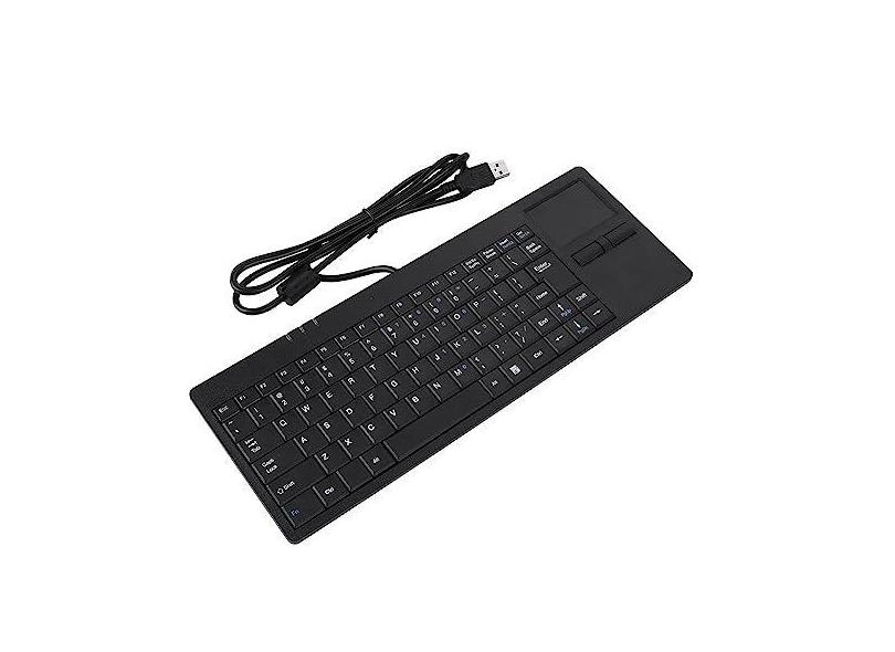 Teclado USB Com Fio Integrado Touchpad HUB Port 86 Teclas Mudo Teclado Ultrafino para Mesa de Notebook