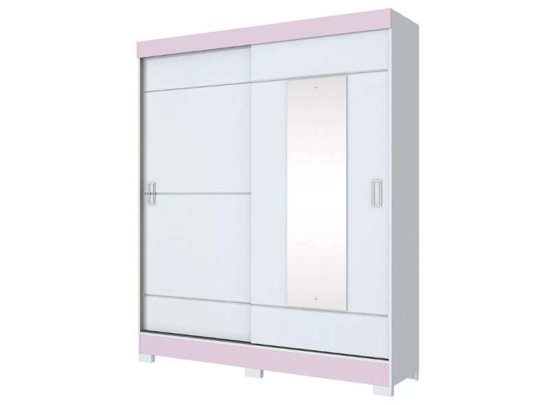 Guarda-Roupa Solteiro 2 Portas 2 Gavetas com Espelho B66 Henn