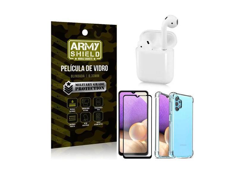 Fone Bluetooth Ly-122 Samsung A32 5G + Capinha Anti Impacto + Película