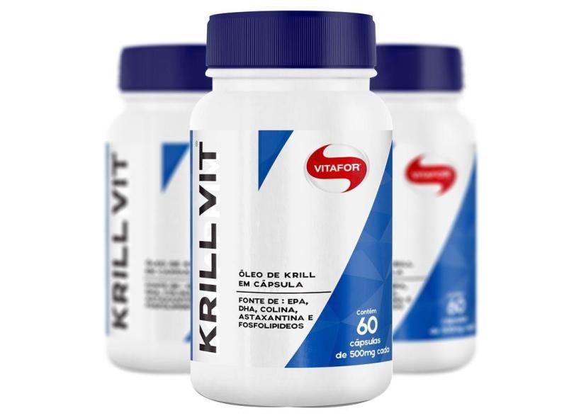 Kit 3 Óleo De Krill Vitafor 60 Cápsulas