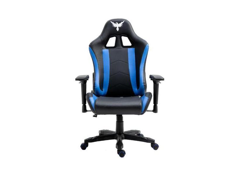 Cadeira Gamer Raven X-10, Preto E Azul, Com Almofadas, Reclinável, Des