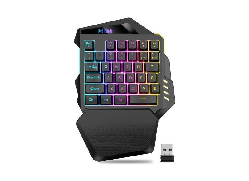 Teclado para jogos de uma mão RedThunder Wireless RGB retroiluminado