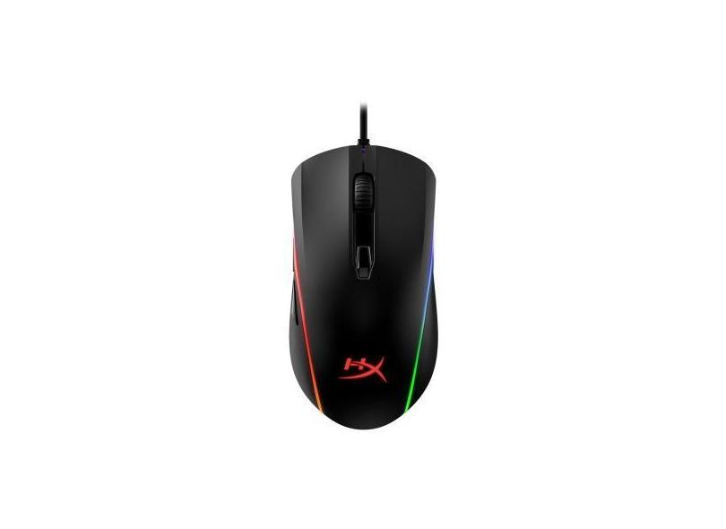 Mouse Gamer RGB HyperX Óptico 16000DPI - 6 Botões Pulsefire Surge Pret