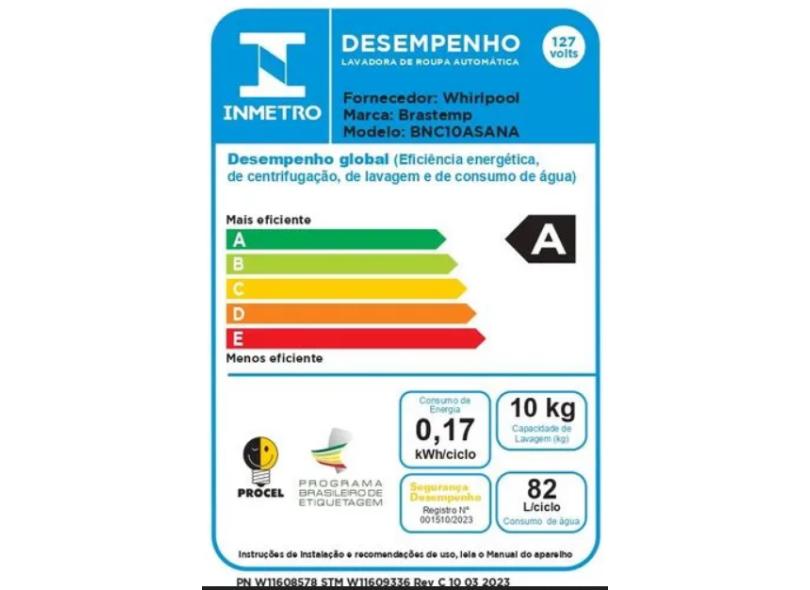 Lava e Seca Brastemp 10kg BNC10AS cor Titânio