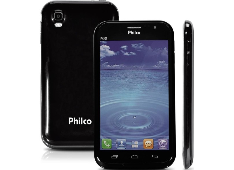 Smartphone Philco 501 Câmera 8,0 MP 2 Chips 4GB Android 4.1 (Jelly Bean) Wi-Fi 3G